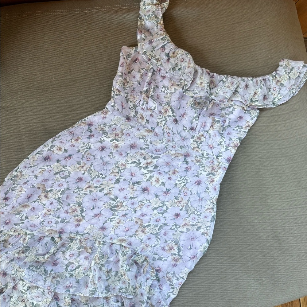 Astr Lavender Floral Dress